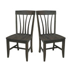 Chaises de salle à manger Soma en bois massif Fanback – Lot de 2, style classique