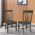 Chaises de salle à manger Soma en bois massif Fanback – Lot de 2, style classique