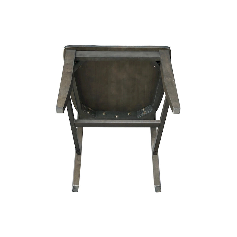 Chaises de salle à manger Soma en bois massif Fanback – Lot de 2, style classique