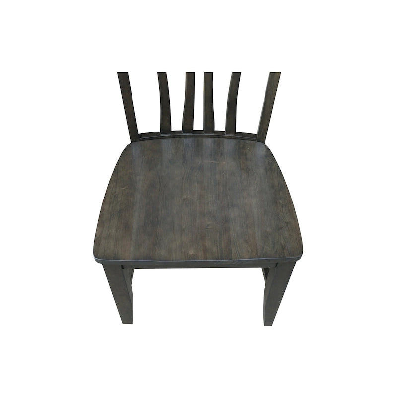 Chaises de salle à manger Soma en bois massif Fanback – Lot de 2, style classique
