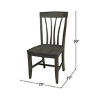 Chaises de salle à manger Soma en bois massif Fanback – Lot de 2, style classique