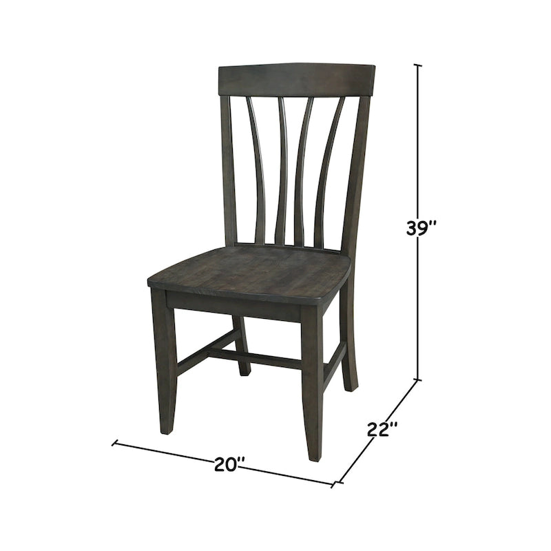 Chaises de salle à manger Soma en bois massif Fanback – Lot de 2, style classique