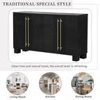 Buffet en bois de style traditionnel avec étagères réglables
