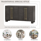 Buffet en bois de style traditionnel avec étagères réglables