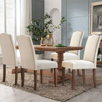 Lot de 2 chaises de salle à manger, chaises de salle à manger modernes du milieu du siècle, chaise longue d'extérieur pour salon et chambre à coucher, chaises d'appoint de cuisine blanches
