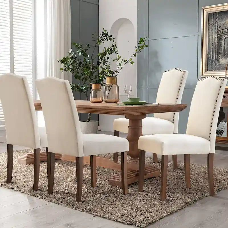 Lot de 2 chaises de salle à manger, chaises de salle à manger modernes du milieu du siècle, chaise longue d'extérieur pour salon et chambre à coucher, chaises d'appoint de cuisine blanches