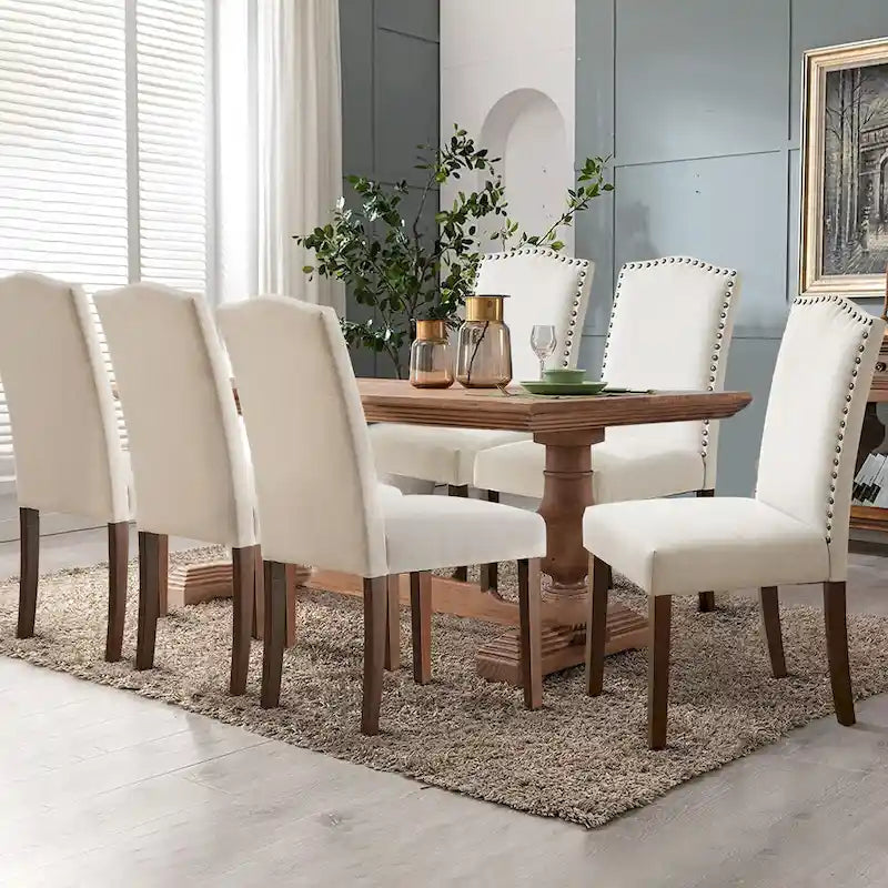 Lot de 2 chaises de salle à manger, chaises de salle à manger modernes du milieu du siècle, chaise longue d'extérieur pour salon et chambre à coucher, chaises d'appoint de cuisine blanches