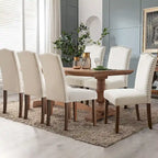 Lot de 2 chaises de salle à manger, chaises de salle à manger modernes du milieu du siècle, chaise longue d'extérieur pour salon et chambre à coucher, chaises d'appoint de cuisine blanches