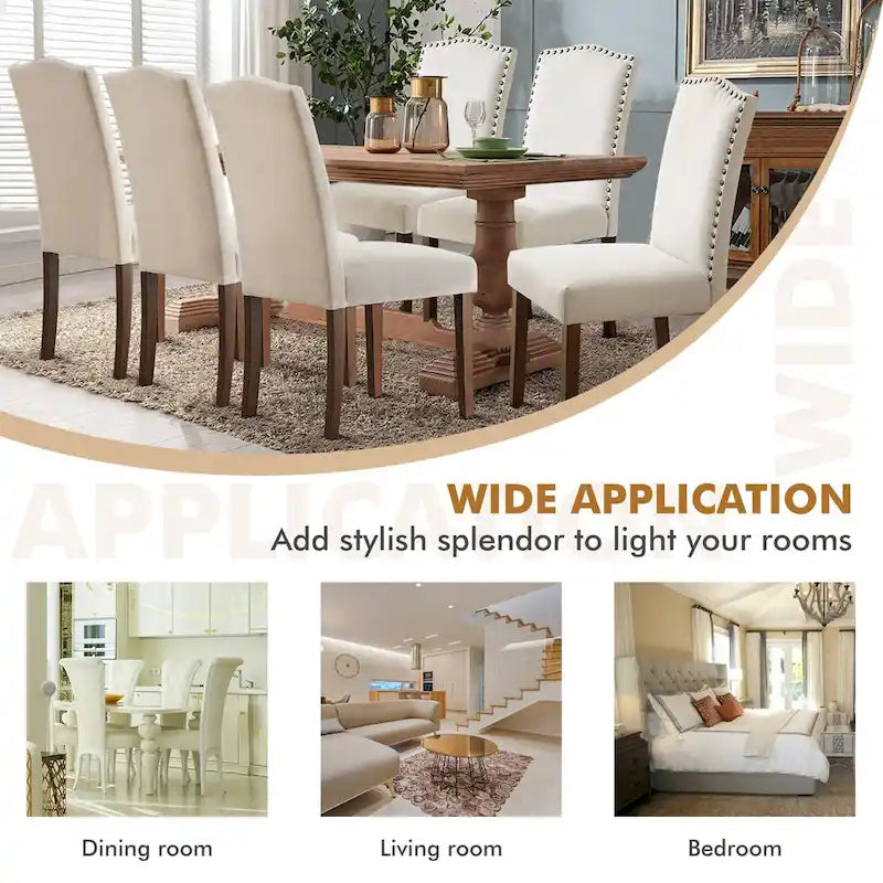 Lot de 2 chaises de salle à manger, chaises de salle à manger modernes du milieu du siècle, chaise longue d'extérieur pour salon et chambre à coucher, chaises d'appoint de cuisine blanches