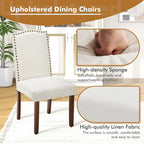 Lot de 2 chaises de salle à manger, chaises de salle à manger modernes du milieu du siècle, chaise longue d'extérieur pour salon et chambre à coucher, chaises d'appoint de cuisine blanches