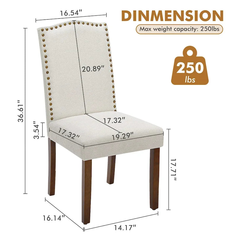 Lot de 2 chaises de salle à manger, chaises de salle à manger modernes du milieu du siècle, chaise longue d'extérieur pour salon et chambre à coucher, chaises d'appoint de cuisine blanches