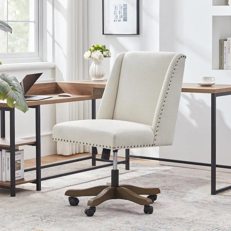 Chaise de bureau à roulettes Huimo, pivotante à 360°