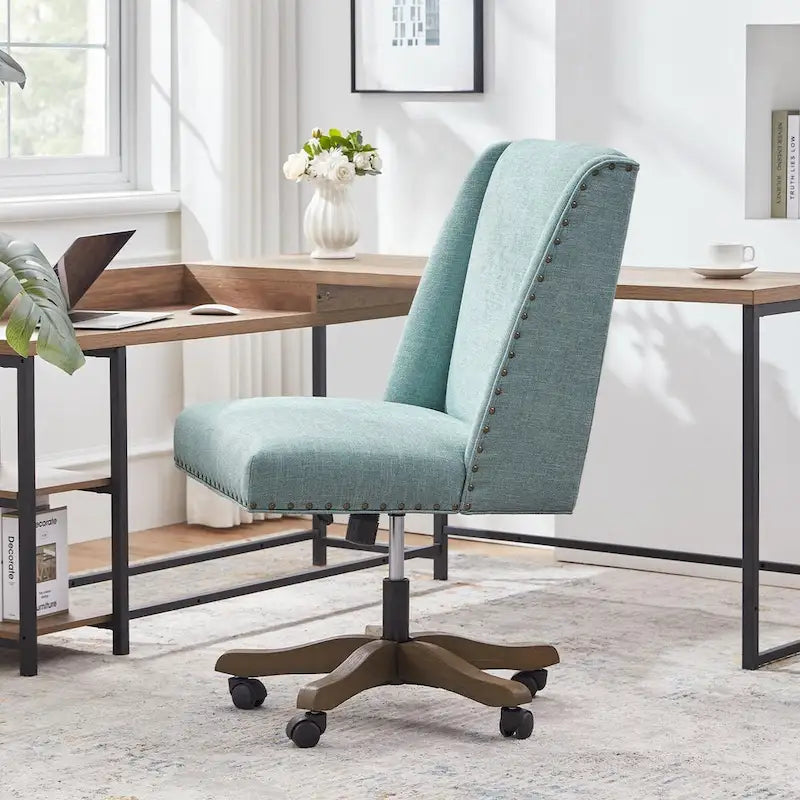 Chaise de bureau à roulettes Huimo, pivotante à 360°