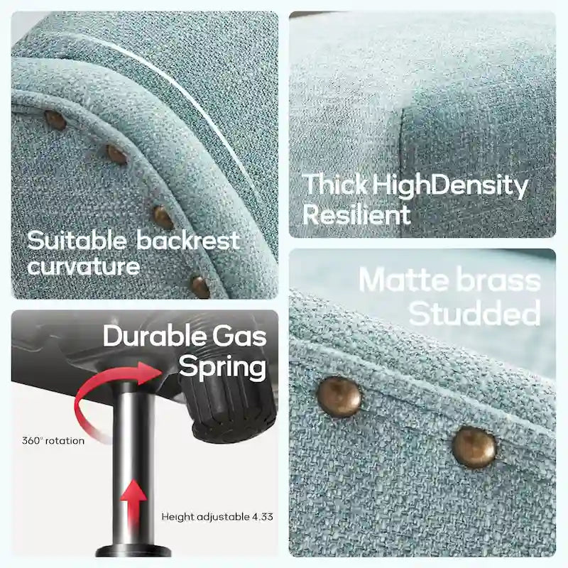 Chaise de bureau à roulettes Huimo, pivotante à 360°