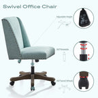 Chaise de bureau à roulettes Huimo, pivotante à 360°