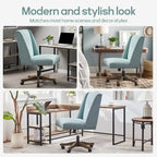 Chaise de bureau à roulettes Huimo, pivotante à 360°