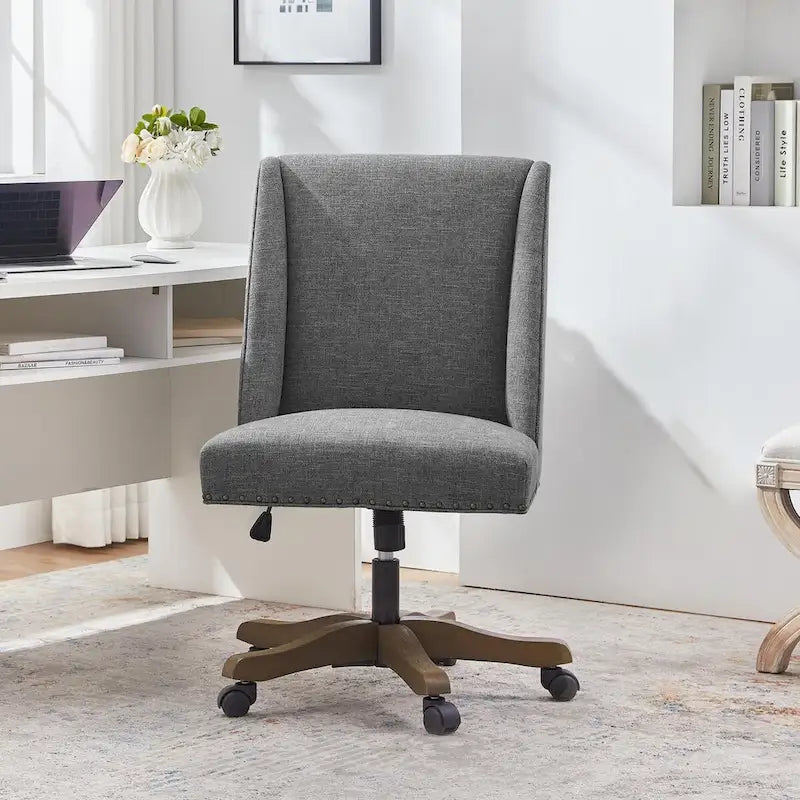 Chaise de bureau à roulettes Huimo, pivotante à 360°