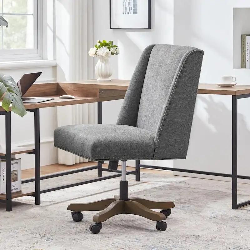 Chaise de bureau à roulettes Huimo, pivotante à 360°