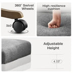 Chaise de bureau à roulettes Huimo, pivotante à 360°