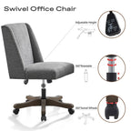 Chaise de bureau à roulettes Huimo, pivotante à 360°