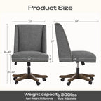 Chaise de bureau à roulettes Huimo, pivotante à 360°