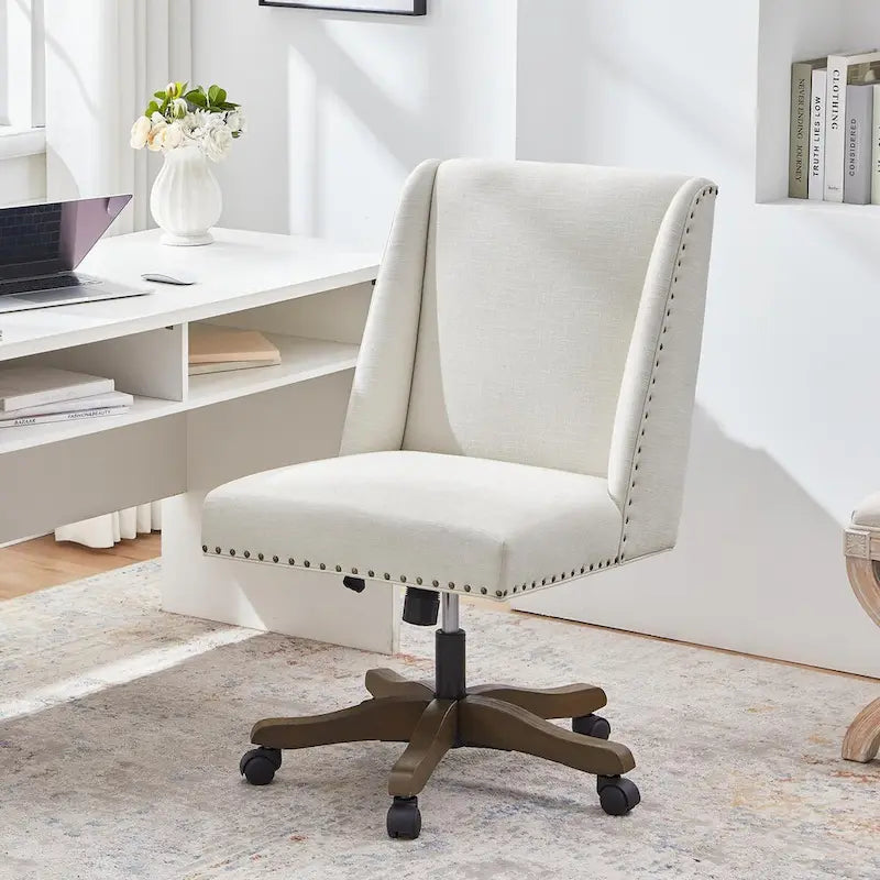 Chaise de bureau à roulettes Huimo, pivotante à 360°