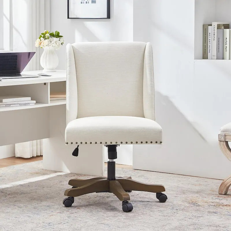 Chaise de bureau à roulettes Huimo, pivotante à 360°