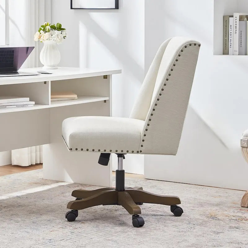 Chaise de bureau à roulettes Huimo, pivotante à 360°