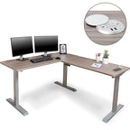 Bureau debout électrique BRODAN, bureau réglable en hauteur, en forme de L
