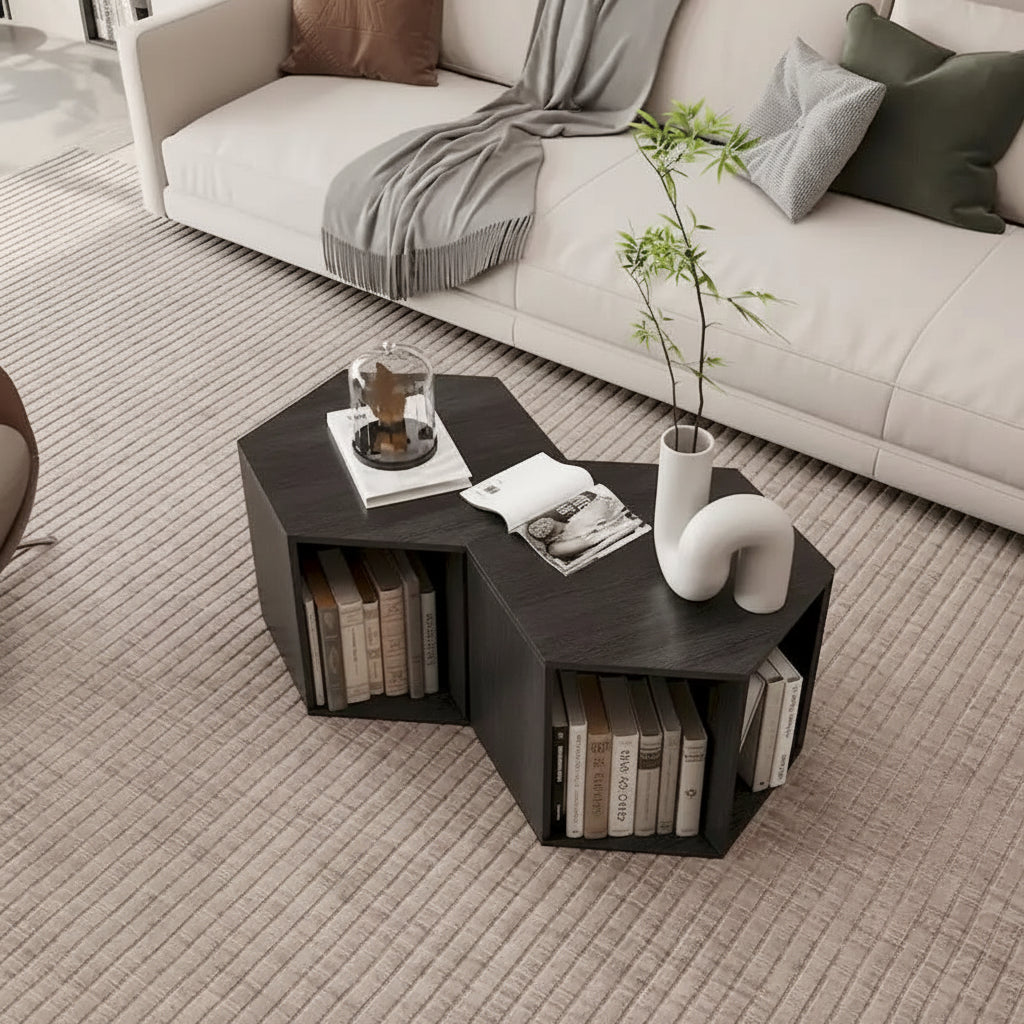 Table basse hexagonale, table d'appoint, table de chevet