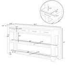 Table console d'entrée avec 4 tiroirs et 2 étagères pour couloir, salons