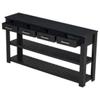 Table console d'entrée avec 4 tiroirs et 2 étagères pour couloir, salons