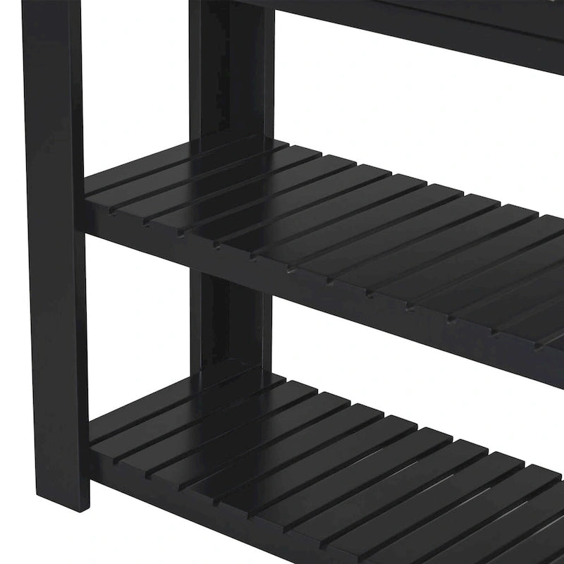 Table console d'entrée avec 4 tiroirs et 2 étagères pour couloir, salons