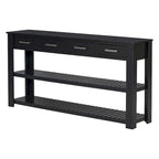 Table console d'entrée avec 4 tiroirs et 2 étagères pour couloir, salons