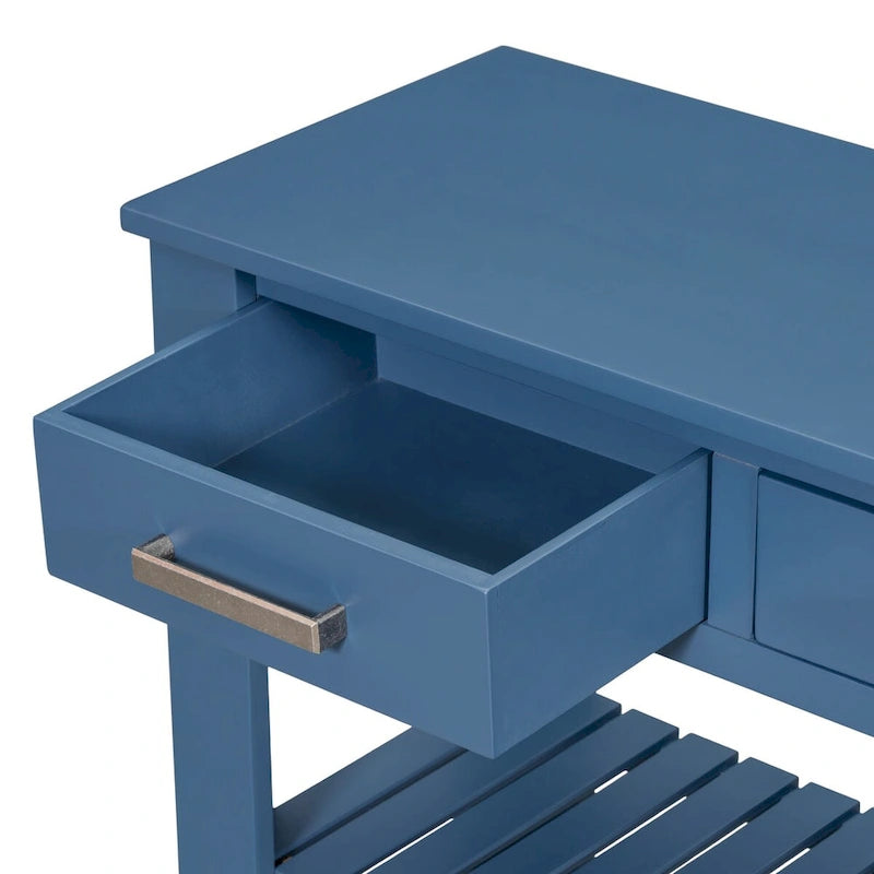 Table console d'entrée avec 4 tiroirs et 2 étagères pour couloir, salons