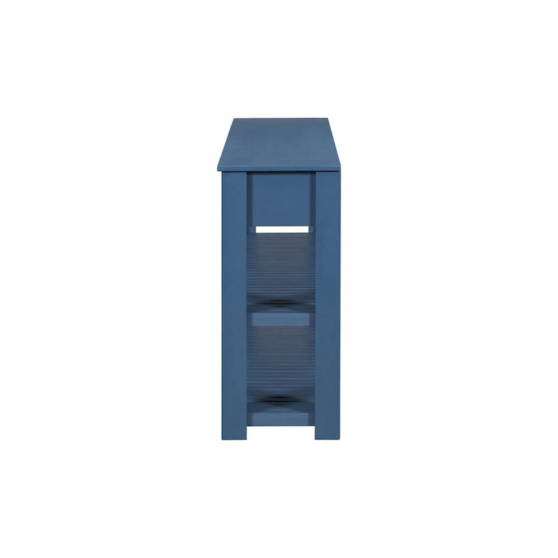 Table console d'entrée avec 4 tiroirs et 2 étagères pour couloir, salons