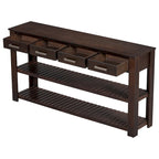 Table console d'entrée avec 4 tiroirs et 2 étagères pour couloir, salons