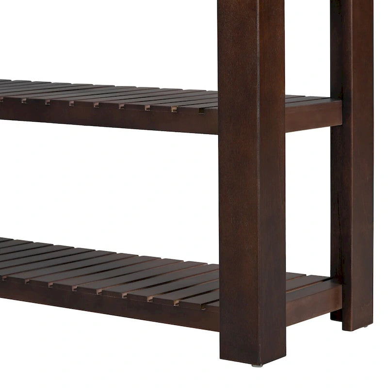 Table console d'entrée avec 4 tiroirs et 2 étagères pour couloir, salons