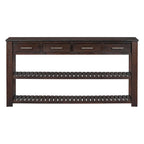 Table console d'entrée avec 4 tiroirs et 2 étagères pour couloir, salons