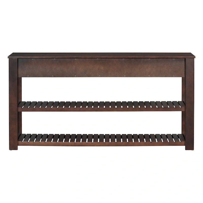 Table console d'entrée avec 4 tiroirs et 2 étagères pour couloir, salons