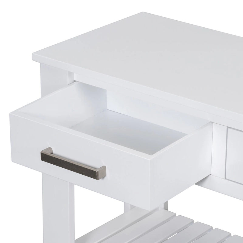 Table console d'entrée avec 4 tiroirs et 2 étagères pour couloir, salons