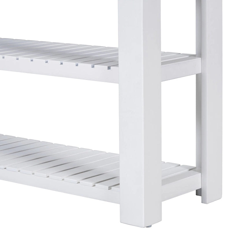 Table console d'entrée avec 4 tiroirs et 2 étagères pour couloir, salons