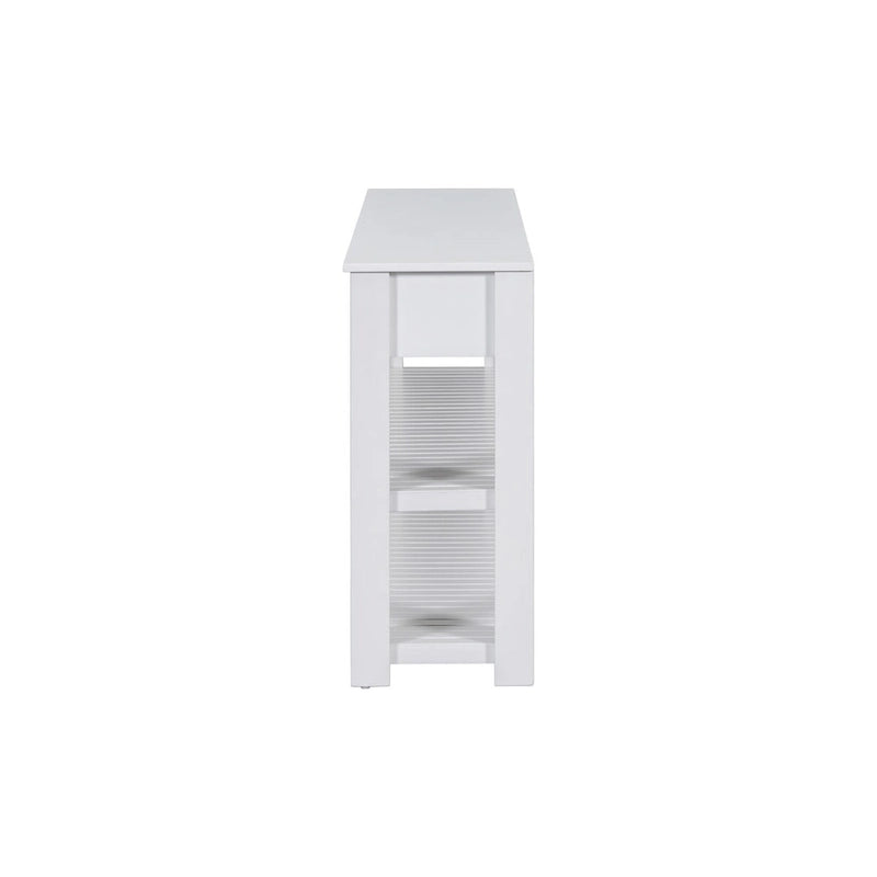 Table console d'entrée avec 4 tiroirs et 2 étagères pour couloir, salons