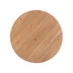 Table à manger ronde rustique en pin massif – Pied central, 4 places, 122 cm