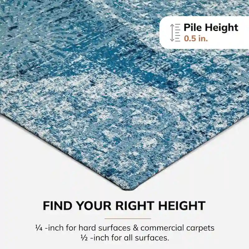 Tapis de chaise Rug’d 91 x 122 cm – Polyester Jacquard, antidérapant, planchers durs et tapis
