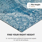 Tapis de chaise Rug’d 91 x 122 cm – Polyester Jacquard, antidérapant, planchers durs et tapis