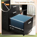 Meuble de classement en bois à 3 tiroirs avec serrure - 15,7P x 31,3L x 24,7H