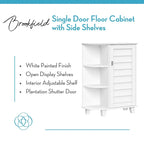 Armoire de rangement de salle de bain et buanderie RiverRidge Brookfield à porte simple, avec étagères ajustables et fixes - Blanc