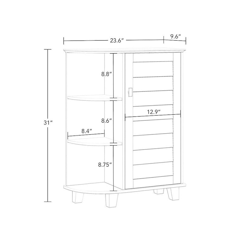 Armoire de rangement de salle de bain et buanderie RiverRidge Brookfield à porte simple, avec étagères ajustables et fixes - Blanc