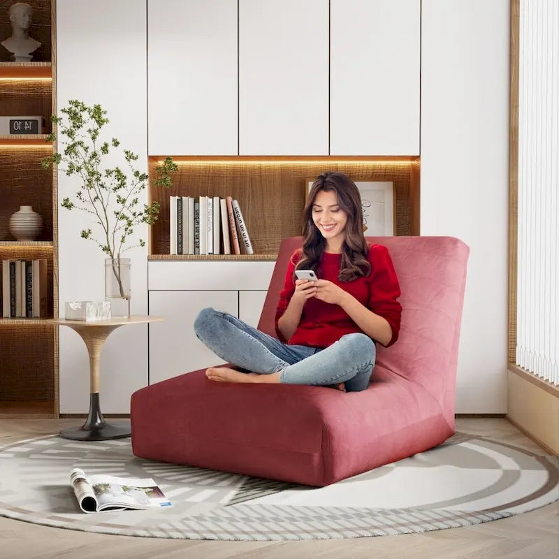 Pouf géant Mieres, canapé de sol paresseux, pouf d'angle pour adultes, canapé Tatami avec remplissage en éponge